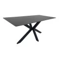 Table Bethan pakoworld sintered stone-metal black marble look-black 160x80x75cm