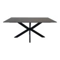 Table Bethan pakoworld sintered stone-metal black marble look-black 160x80x75cm