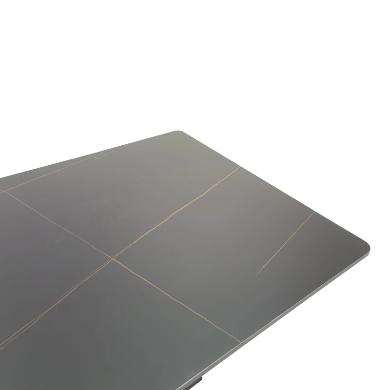 Table Bethan pakoworld sintered stone-metal black marble look-black 160x80x75cm
