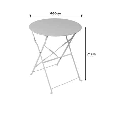Bistro table pakoworld metal folding in olive green color D60x71cm