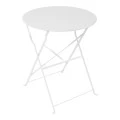 Bistro table pakoworld metal folding in white color D60x71cm
