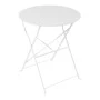 Bistro table pakoworld metal folding in white color D60x71cm