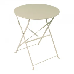 Τραπεζι Bistro pakoworld μεταλλικό αναδιπλούμενο σε σαμπανί Φ60x71εκ