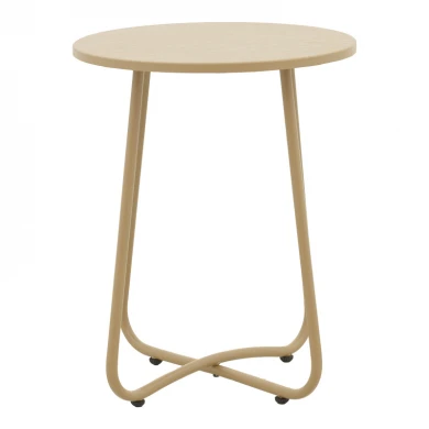 Τραπέζι Bramwell pakoworld μέταλλο μπεζ Φ40x50εκ