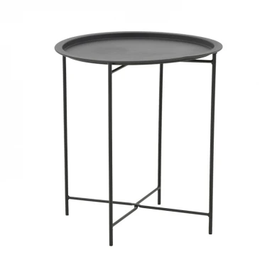 Τραπέζι Caius pakoworld μέταλλο σε μαύρη απόχρωση Φ46x52εκ