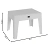 Τραπέζι Cosmic pakoworld PP λευκό 55x40x43.5εκ