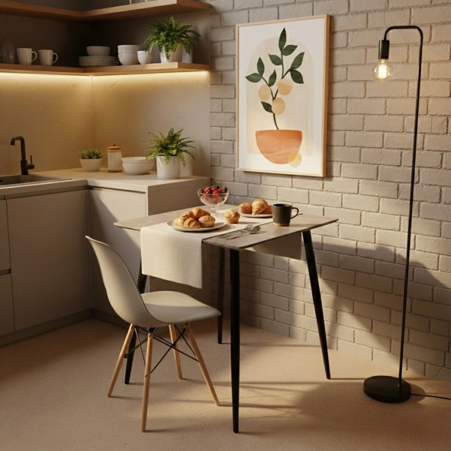 Τραπέζι Cuba pakoworld MDF γκρι cement-μαύρο 70x70x75εκ