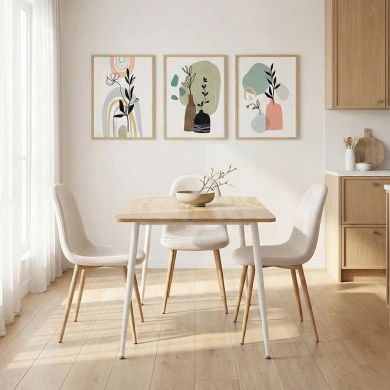 Τραπέζι Cuba pakoworld MDF sonoma-λευκό 120x80x75εκ