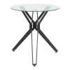 Τραπέζι Dezous pakoworld γυαλί-πόδι μαύρο μέταλλο Φ70x75εκ