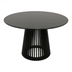 Τραπέζι Domonic pakoworld mdf σε μαύρη απόχρωση Φ120x75εκ