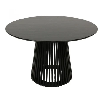 Τραπέζι Domonic pakoworld mdf σε μαύρη απόχρωση Φ120x75εκ