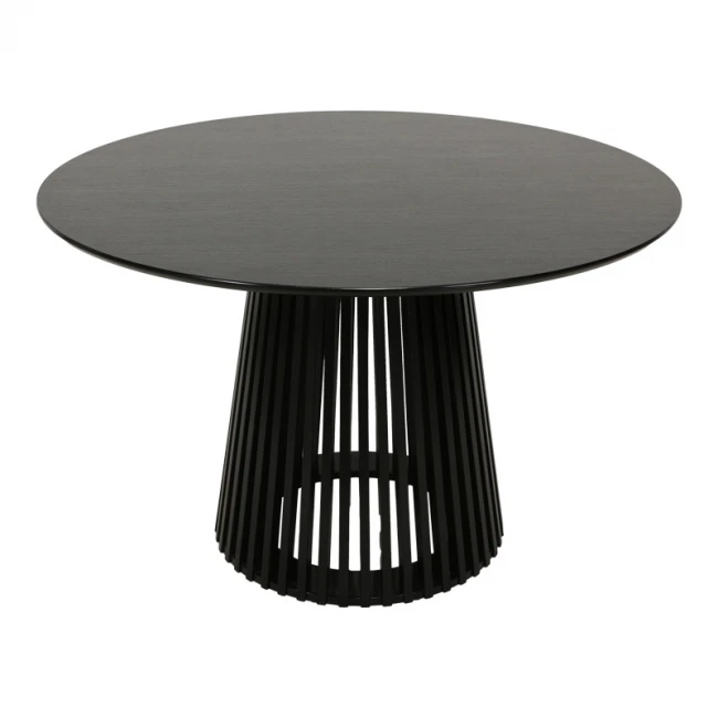 Τραπέζι Domonic pakoworld mdf σε μαύρη απόχρωση Φ120x75εκ