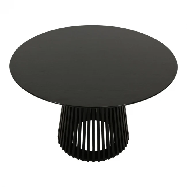 Τραπέζι Domonic pakoworld mdf σε μαύρη απόχρωση Φ120x75εκ