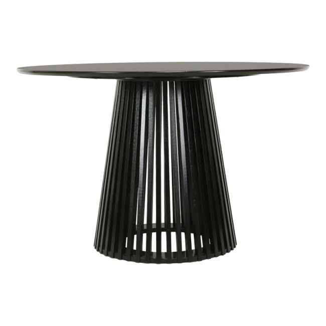 Τραπέζι Domonic pakoworld mdf σε μαύρη απόχρωση Φ120x75εκ