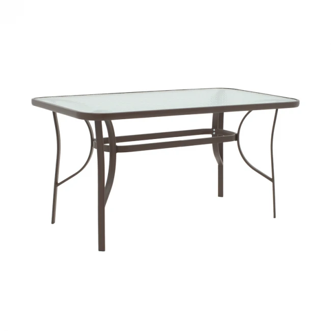 Valor pakoworld table metal brown-glass 120x70x70cm