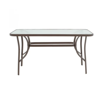 Ensure pakoworld table metal brown-glass 120x70x70cm
