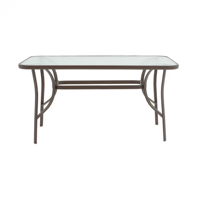 Valor pakoworld table metal brown-glass 120x70x70cm