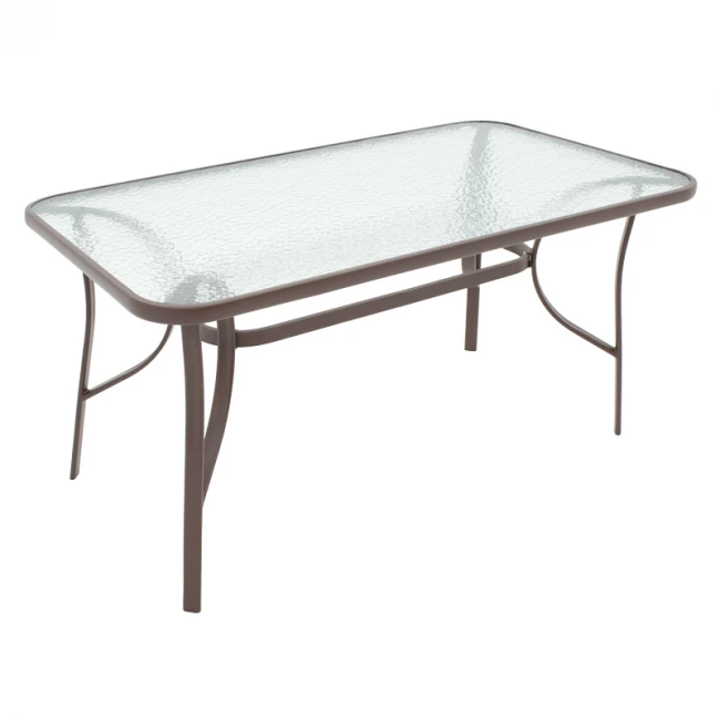 Valor pakoworld table metal brown-glass 120x70x70cm