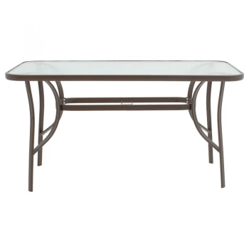 Ensure pakoworld table metal brown-glass 140x80x70cm