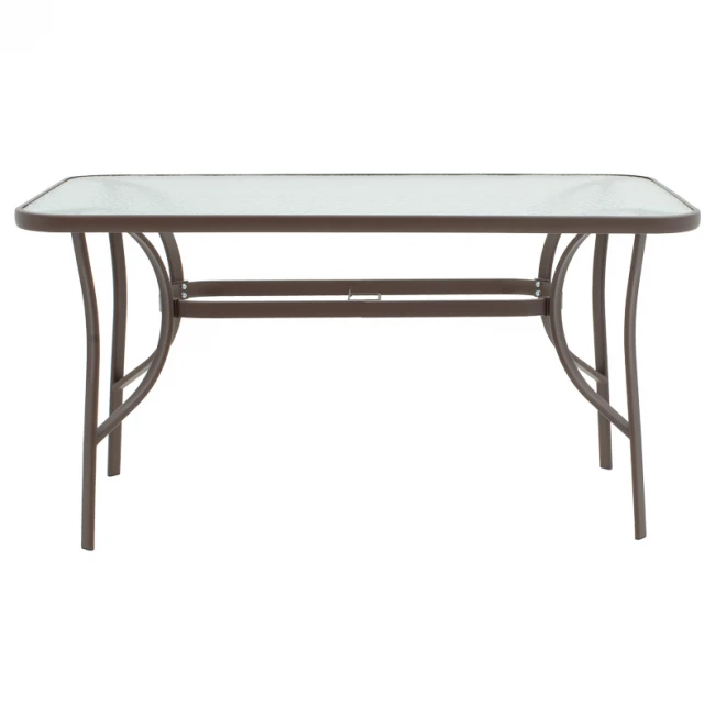 Valor pakoworld table metal brown-glass 140x80x70cm
