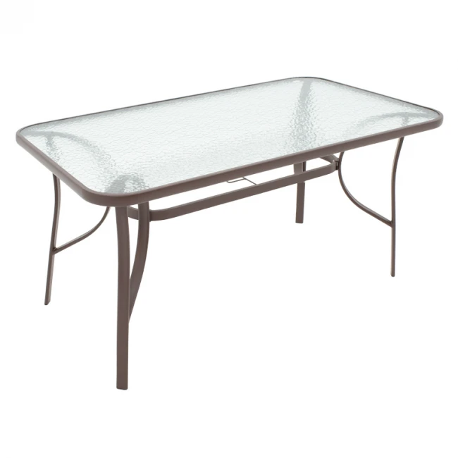Valor pakoworld table metal brown-glass 140x80x70cm