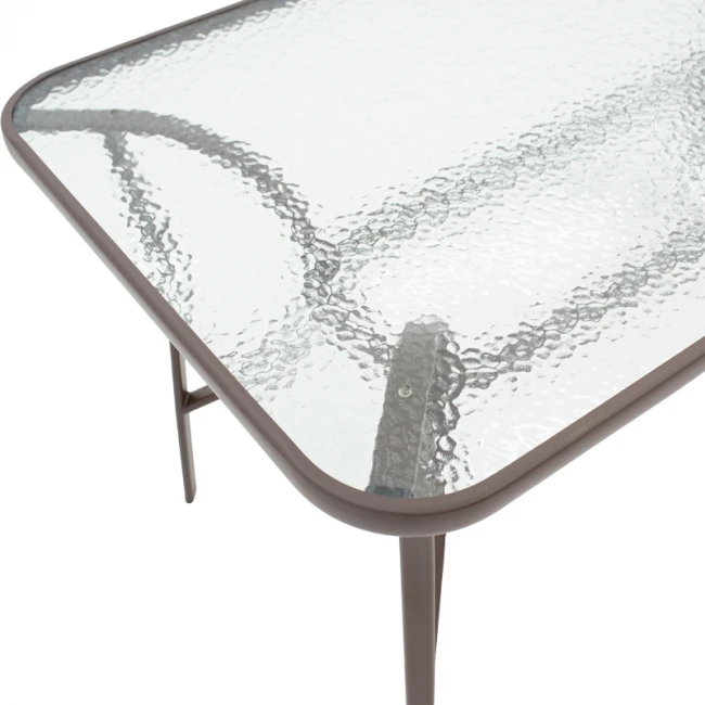 Valor pakoworld table metal brown-glass 140x80x70cm