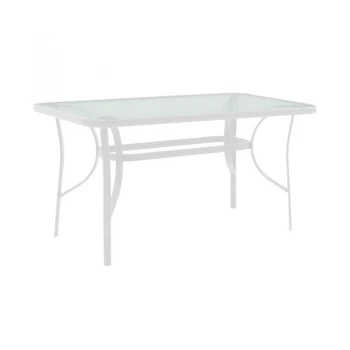 Table Ensure pakoworld metal white-glass 120x70x70cm