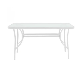 Table Ensure pakoworld metal white-glass 120x70x70cm