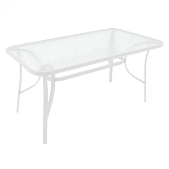 Table Valor pakoworld metal white-glass 120x70x70cm