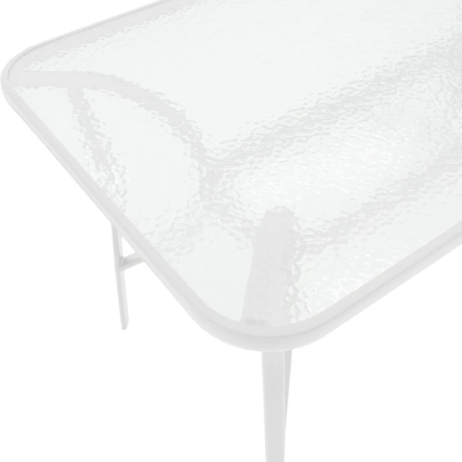 Table Valor pakoworld metal white-glass 120x70x70cm
