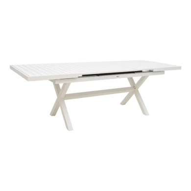 Τραπέζι επεκτεινόμενο Dagyn pakoworld λευκό αλουμίνιο 180-240x90x76εκ