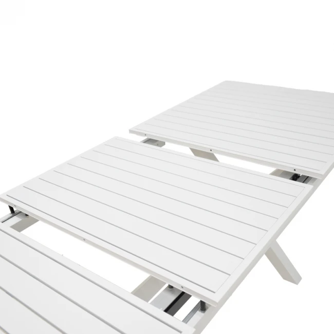 Τραπέζι επεκτεινόμενο Dagyn pakoworld λευκό αλουμίνιο 180-240x90x76εκ