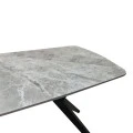 Τραπέζι Ezali pakoworld sintered stone γκρι όψη μαρμάρου με μαύρο μεταλλικό πόδι 140x80x75εκ
