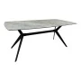 Table Ezali pakoworld sintered stone grey marble look with black metal leg 180x90x75cm