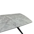 Table Ezali pakoworld sintered stone grey marble look with black metal leg 180x90x75cm