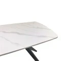 Τραπέζι Ezali pakoworld sintered stone λευκή ματ όψη μαρμάρου με μαύρο μεταλλικό πόδι 140x80x75εκ