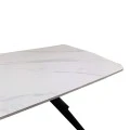 Table Ezali pakoworld sintered stone white matte marble look with black metal leg 180x90x75cm