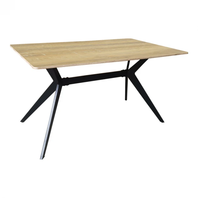 Τραπέζι Ezali pakoworld sonoma mdf με μαύρα μεταλλικά πόδια 140x80x75εκ