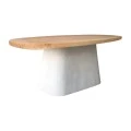 Dining table Herona pakoworld fir-mdf white-natural color 180x90x78cm