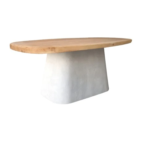 Dining table Herona pakoworld fir-mdf white-natural color 180x90x78cm