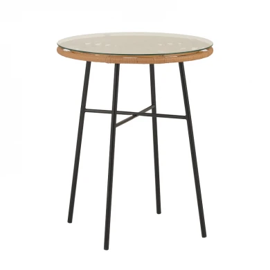 Gaus pakoworld table metal black-pe natural-glass D60x74cm