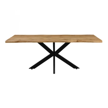 Tραπέζι Gilman pakoworld mdf σε sonoma απόχρωση και μαύρο μεταλλικό πόδι 200x100x75εκ