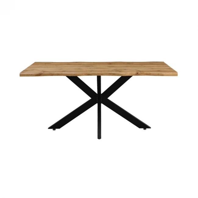 Tραπέζι Gilman pakoworld MDF sonoma-μαύρο 150x90x75εκ