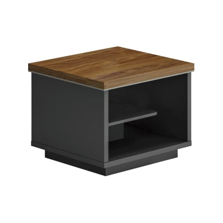 Professional office table professional Oscar pakoworld melamine in walnut-charcoal shade 60x60x42cm