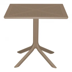 Τραπέζι Groovy pakoworld διατρητο pp cappuccino 80x80x74εκ