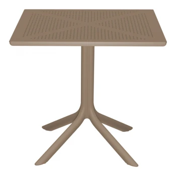 Τραπέζι Groovy pakoworld διατρητο pp cappuccino 80x80x74εκ