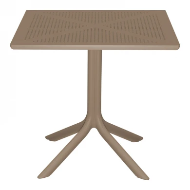 Τραπέζι Groovy pakoworld διατρητο pp cappuccino 80x80x74εκ