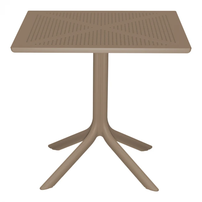 Τραπέζι Groovy pakoworld διατρητο pp cappuccino 80x80x74εκ