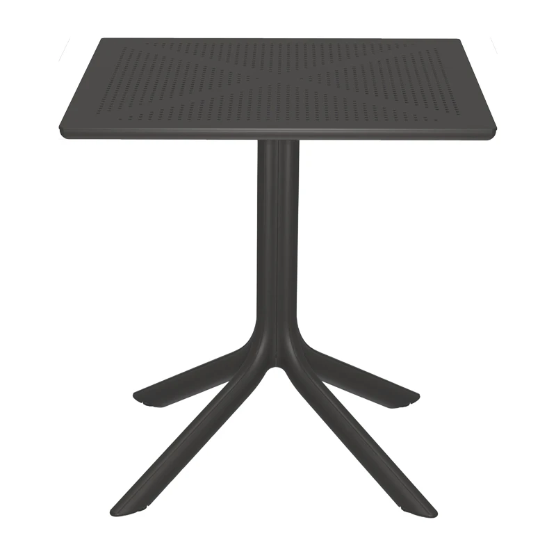 Τραπέζι Groovy pakoworld pp διατρητο ανθρακί 60x60x76εκ