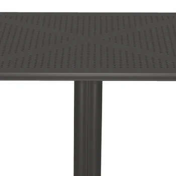Τραπέζι Groovy pakoworld pp διατρητο ανθρακί 60x60x76εκ